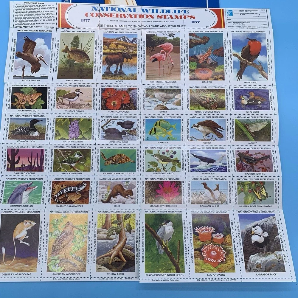 Stamp Album Complete 1977 Wildlife Conservation National Wildlife Federation